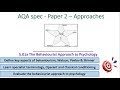 Behaviorism, Watson, Pavlov & Skinner: Learning Theories - Approaches (5.01) Psychology AQA paper 2