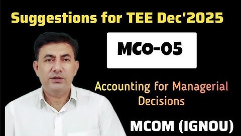 #MCO-05 #SUGGESTIONS FOR TEE DEC