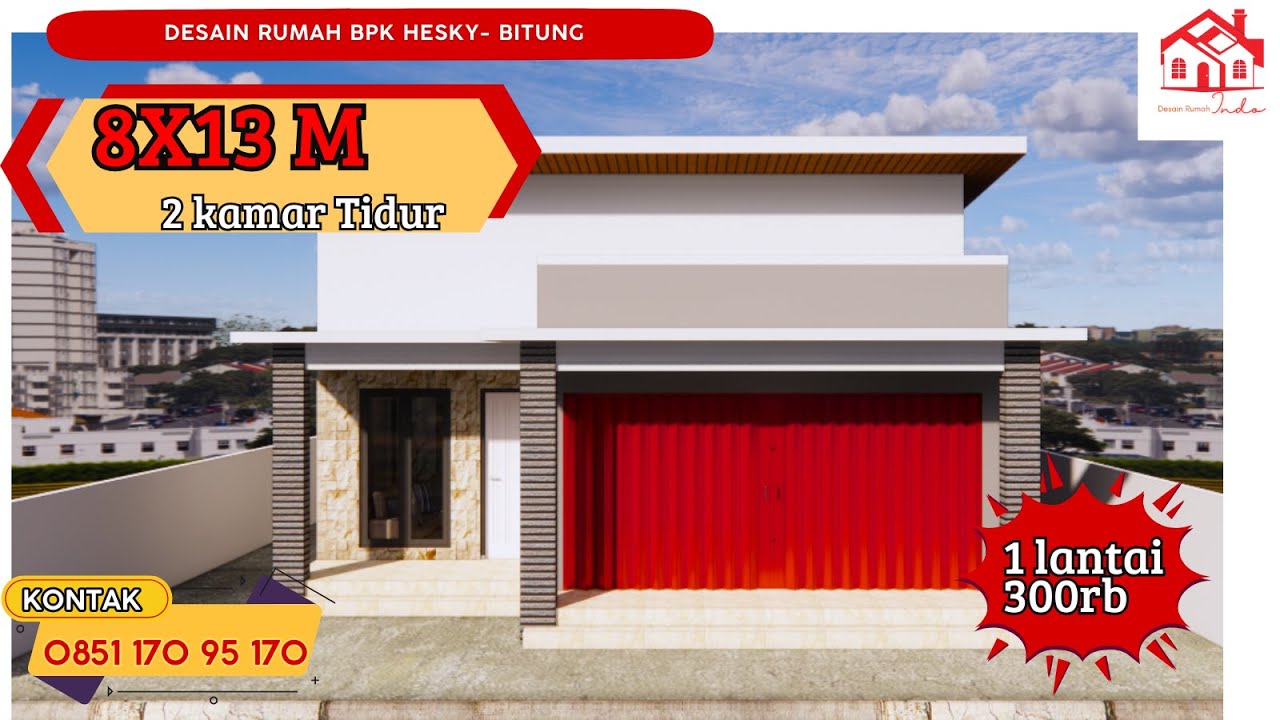 DESAIN RUKO INDO MODEL MINIMALIS UKURAN 8 X 13M 1 LANTAI (Bapak Hesky Bitung Sulawesi Utara)