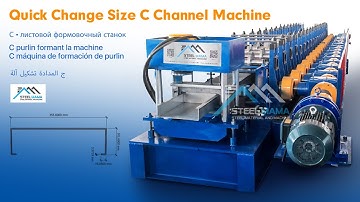 Material Thickness 4mm C Purlin Roll Forming Machine | Quick Change Size C Channel Machine
