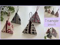 三角ポーチ簡単作り方, How To Make Triangle Pouch , Easy Sewing Tutorials, Diy, handmade