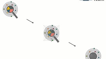 pie chart with magnifier and icons flat powerpoint design