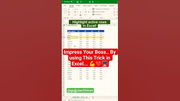 Excel Magic! ✨ Auto-Highlight the Active Row #shorts #viral #excel