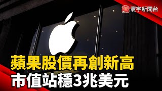 蘋果股價再創新高 市值站穩3兆美元｜#寰宇新聞