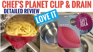 CHEF'S Planet Clip & Drain UBOXING & DETAILED REVIEW How to Use Pasta STRAINER