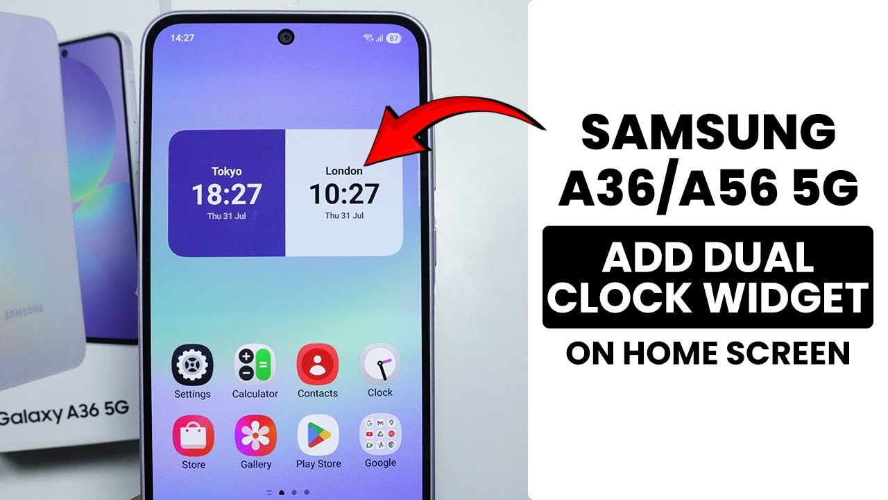 How to Add Dual Clock Widget on Home Screen in Samsung A36/A56 - YouTube