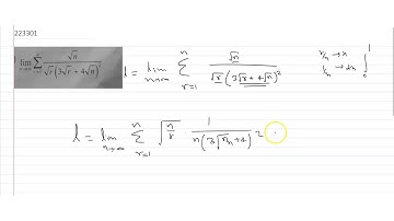 `lim_(n-gtoo)sum_(n=1)^n(sqrt(n))/(sqrt(r)(3sqrt(r)+4sqrt(n))^2)`