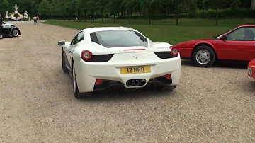 White Ferrari 458 Italia UK RHD at Cliveden House