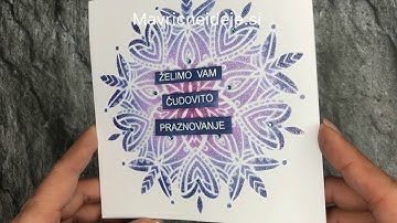 Distress Oxide & Nuvo Glimmer Paste over stencil