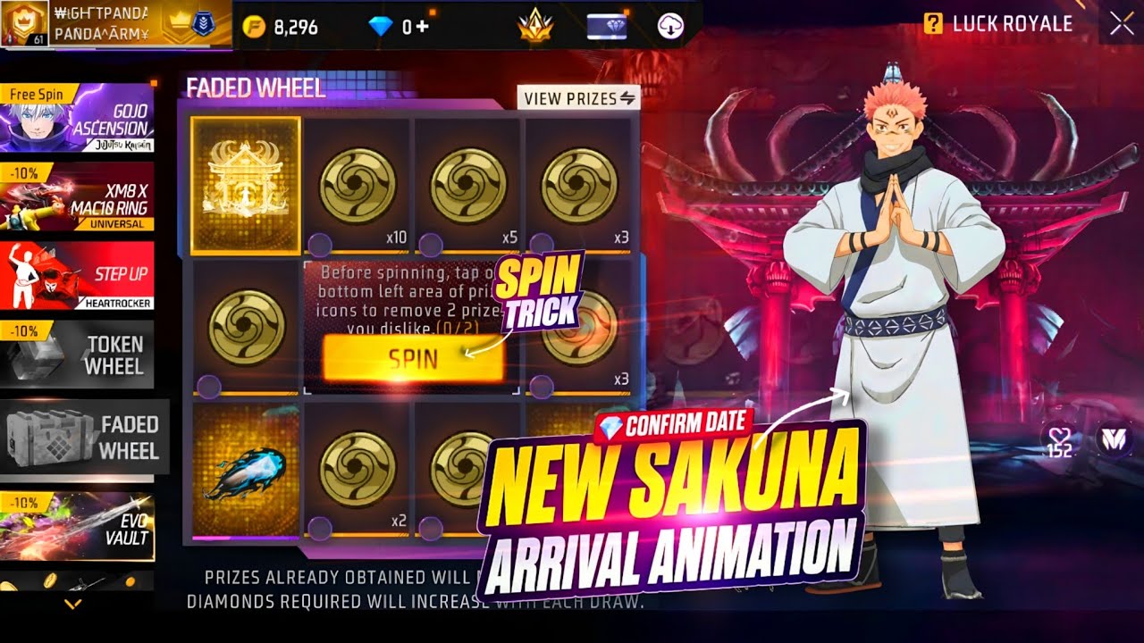 SUKUNA ARRIVAL ANIMATION CONFIRM DATE, NEW FIST SKIN EVENT, SUKUNA BUNDLE, FF NEW EVENT, NEW EVENTFF