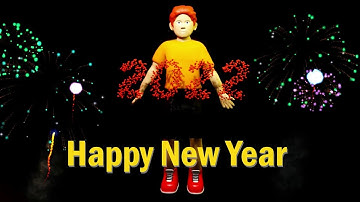 Happy New Year 2022 Countdown - New Year Greetings | Blender Particle System Fireworks Animation