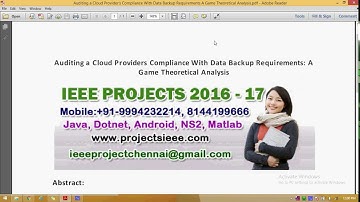 Auditing a Cloud Provider’s Compliance With Data Backup Requirements A Game Theoretical Analysis