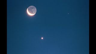 Парад планет.  Луна -  Венера -  Сатурн.  Съемка на Nikon Coolpix P- 900.