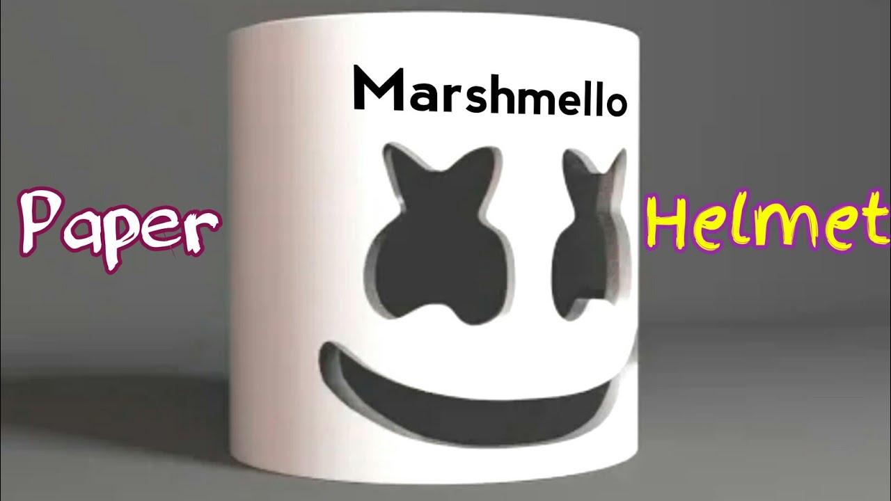 How To Make Marshmello Helmet At Home|How to Make Paper Mask Making|Marshmallow - YouTube