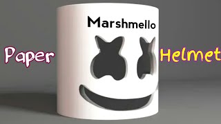 How To Make Marshmello Helmet At Home|How to Make Paper Things|Marshmello Mask Making|Marshmallow