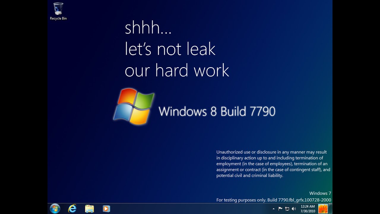 Taking a look at Windows 8 Build 7790 - YouTube