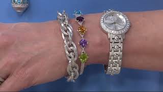 Judith Ripka Sterling Silber Multi-Edelstein-Manschette, 11,50 Karat auf QVC