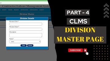 Part 4 - CLMS - Division Master Page Manage (add, update, delete) asp.net | Jayanta coding class