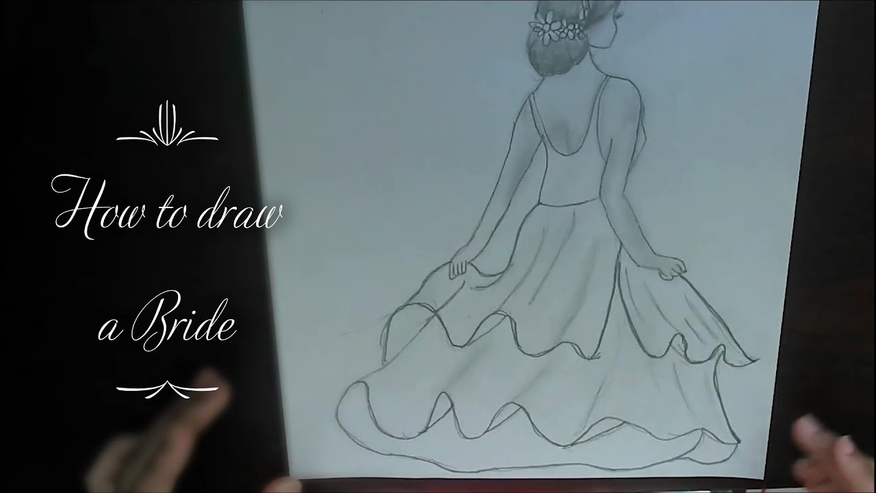 How to draw a bride - YouTube