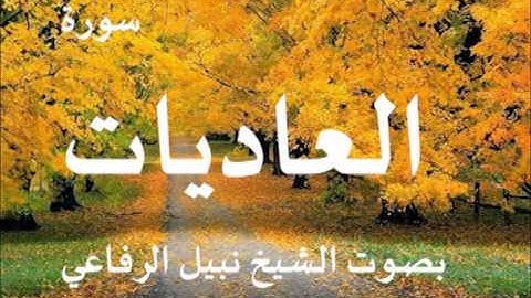 سورة العاديات بصوت الشيخ / نبيل الرفاعي 100