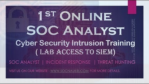 First SOC Analyst Training | Cyber Security Training by Vikram Saini