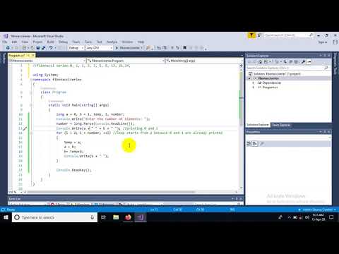 Fibonacci Series Program in C#