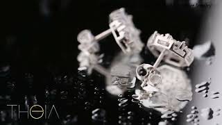 Round Cut Baguette Stone Stud Earrings 925 Sterling Silver Jewelry