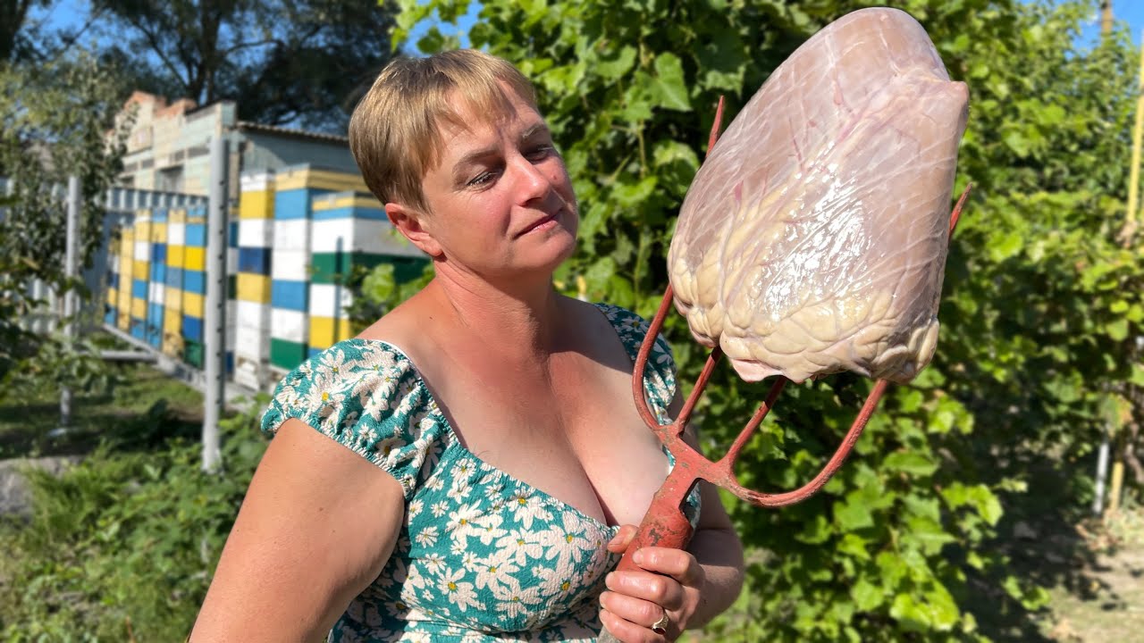 Village Woman Cooks Giant Beef Heart Recipe | Remote Village Life & Daily Routine ASMR 4K