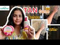 mCaffeine Raspberry Scrub + SPF Lotion Review | Before After Results😍 Instant Glow + Tan Removal☀️❤️