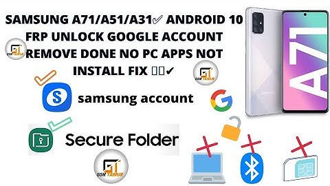 Samsung A71/A51/A31✅ Android 10 FRP unlock Google Account Remove Done No Pc Apps Not install fix 💯💯✔