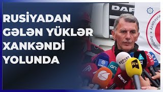 Rusiya Qızıl Xaç Cəmiyyətinin Avtomobili Xankəndi Istiqamətində Hərəkət Edir