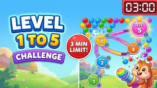 Fastest Bubble Shooter: Level 1 to 5 in 3 Minutes! 🎮 #Gaming