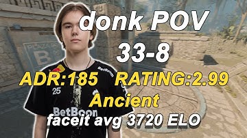 donk(33-8) Duo Queue Magnojezzz Voice Comms(Ancient)|Faceit avg 3720|CS2POV|DEMO|Oct 24,2025