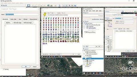 How to add points and polygons inside our study area in google earth pro
