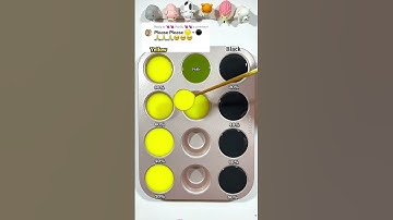 Mix 80%🟡 and 20%⚫️ the magic of mixing 2 colors together #asrm #colormix #satisfying #colormixing