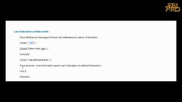 FBI PRO algorithme part 3 - Lecture et Ecriture (DARIJA)