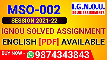 MSO-002 Solved Assignment 2021-22 in English, MSO 2 Solved Assignment 2022, MSO-002 Assignment