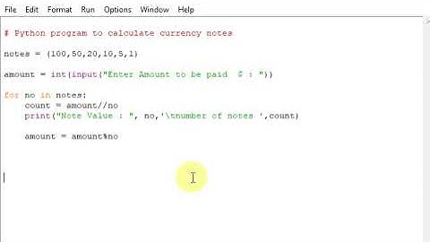 Python program to calculate currency notes