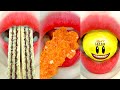 asmr COLOR JELLY BEAN MILK CHOCOLATE ROCK CANDY VANILLA COOKIE MACADAMIA CHOCO eating sounds