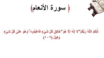 سورة الأنعام الاية 102
