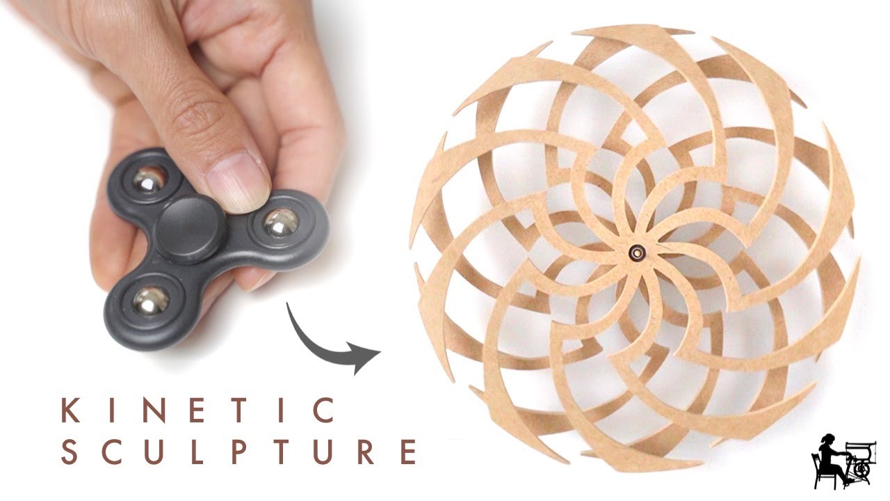 Kinetic Sculpture【DIY】-Free template-ハンドスピナーで作るキネティック・アート 