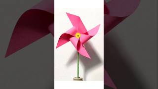 Beautiful Pink Paper Pinwheel 🌸 Easy DIY Craft Idea for Beginners #DIY #Craft #Shorts 5minutesnap2.O