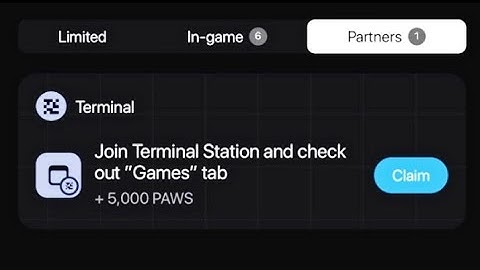 Join Terminal Station And Check Out"Games" Tab Paws |Paws New Task |Join Terminal Station 5000 PAWS
