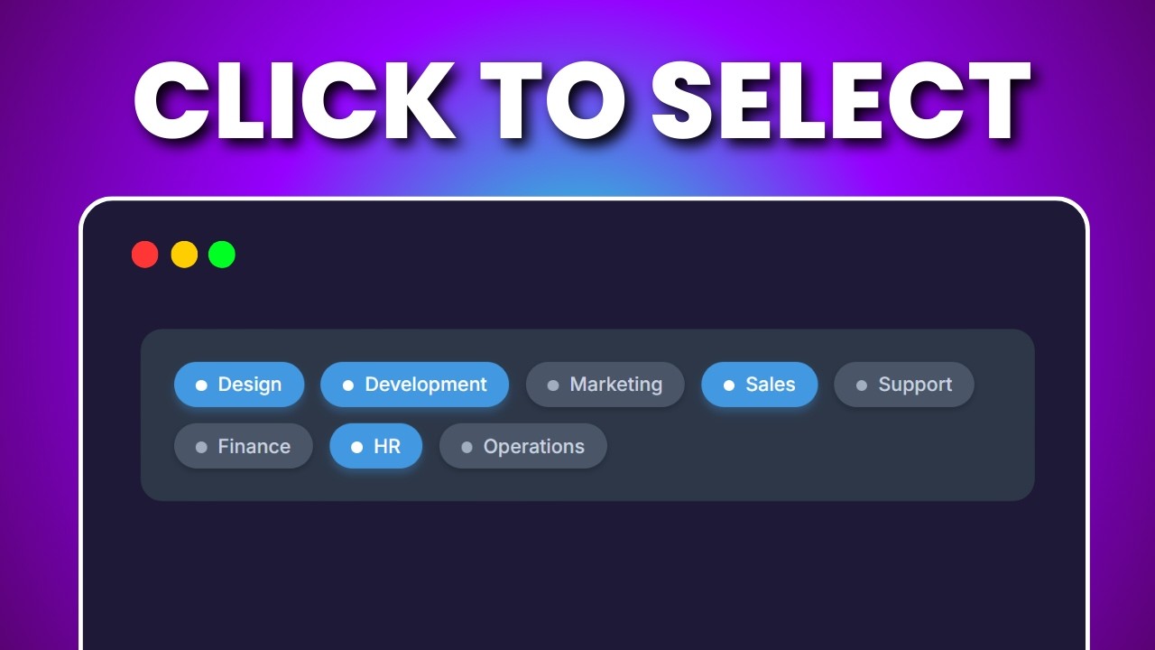 How to Create SELECTABLE CHIPS Using HTML, CSS, and JS - YouTube