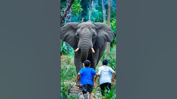 Elephant Attack Two Boy In Forest #elephant #attack #animals #wildlife #elephantattack #elephants
