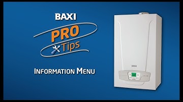 Baxi GA Series Information Menu