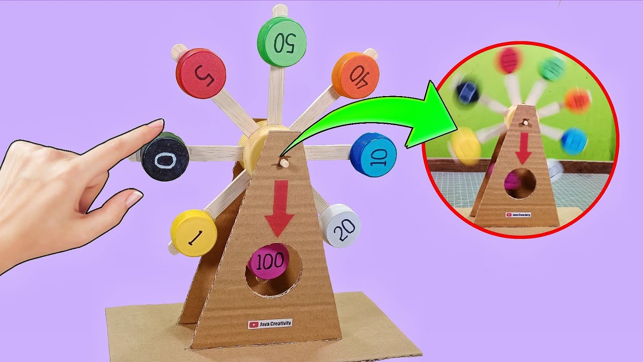 How To Make Spinning Wheel With Cardboard | Spin Wheel Model | Spin The ...