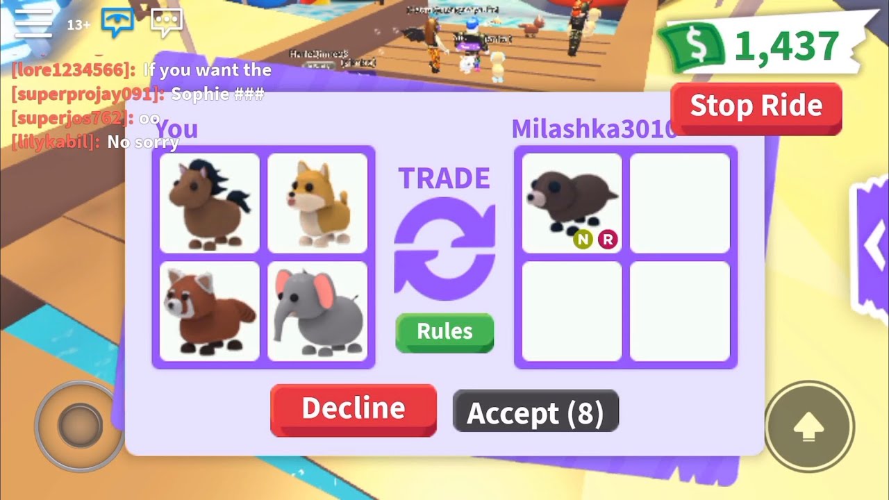 Trading In Adopt Me 1 Youtube