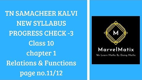 Class 10 chapter 1 Progress check 3 solutions Relations & Functions Tamilnadu samacheer syllabus-19
