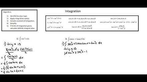 A-level Mathematics 9709: Integration and trigonometric identities